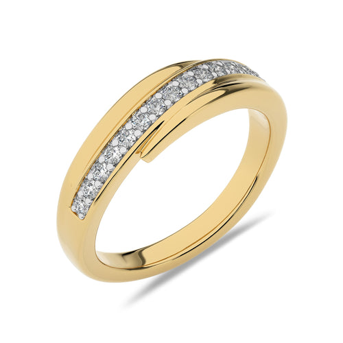 1/5 CT.Round Natural Diamond Crossover Ring