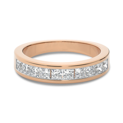 1/2 CT. Princess cut Natural Diamond Women's Half Eternity Band