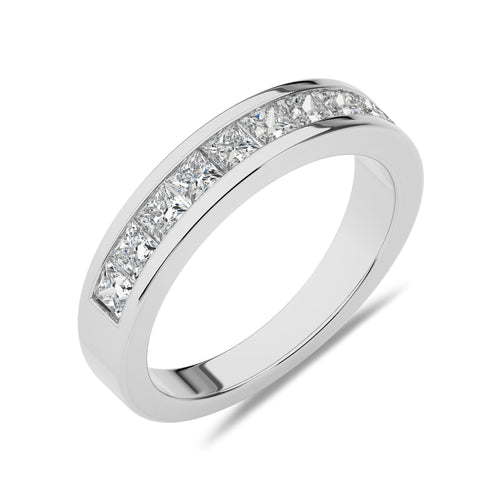 1/2 CT. Princess cut Natural Diamond Women's Half Eternity Band