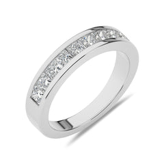 1/2 CT. Princess cut Natural Diamond Half Eternity Band