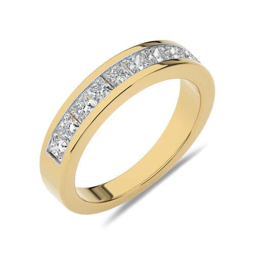 1/2 CT. Princess cut Natural Diamond Half Eternity Band
