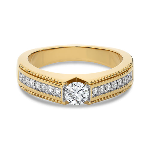 1/2 CT. Round Natural Diamond Engagement Ring