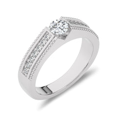 1/2 CT. Round Natural Diamond Engagement Ring