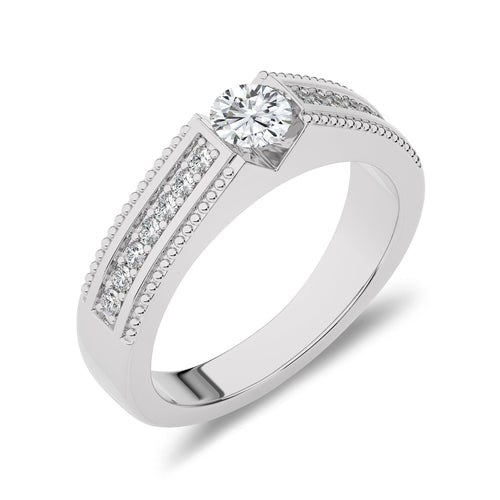 1/2 CT. Round Natural Diamond Women's Engagement Ring