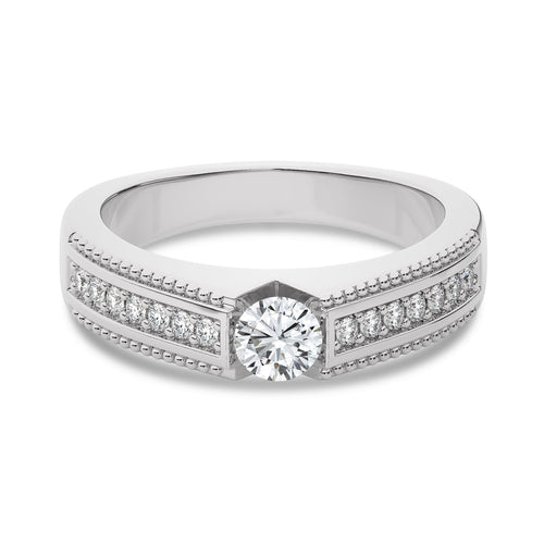 1/2 CT. Round Lab Created Diamond Engagement Ring