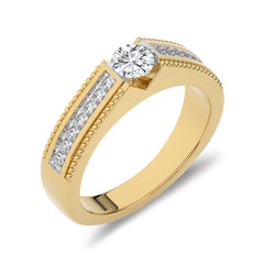 1/2 CT. Round Natural Diamond Women's Engagement Ring