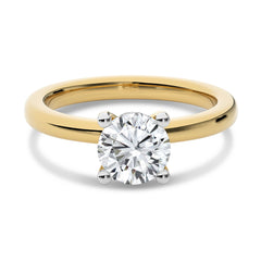 1 1/2 CT Round Diamond with Hidden Halo Lab Created Diamond Engagement Ring