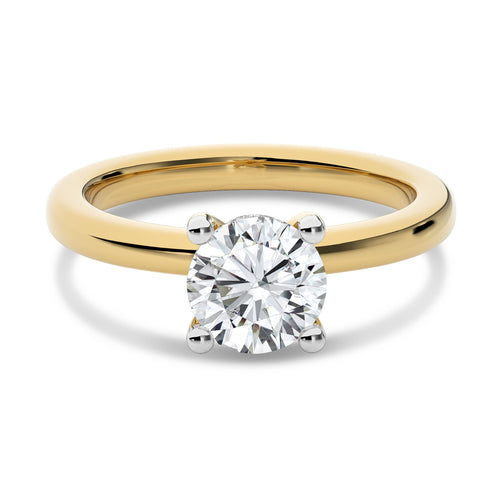 1 1/2 CT Round Diamond with Hidden Halo Lab Created Diamond Engagement Ring