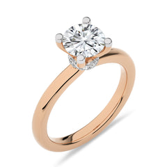 1 1/2 CT Round Diamond with Hidden Halo Natural Diamond Engagement Ring