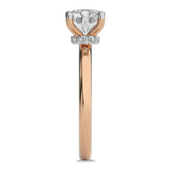 1 1/2 CT Round Diamond with Hidden Halo Natural Diamond Engagement Ring