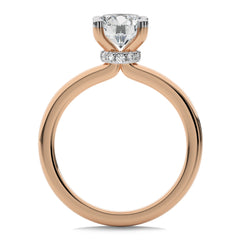 1 1/2 CT Round Diamond with Hidden Halo Natural Diamond Engagement Ring