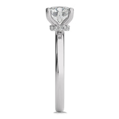 1 1/2 CT Round Diamond with Hidden Halo Natural Diamond Engagement Ring