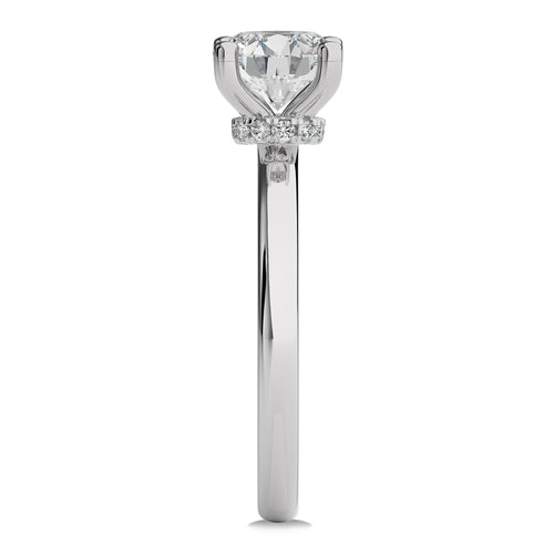 1 1/2 CT Round Diamond with Hidden Halo Natural Diamond Engagement Ring