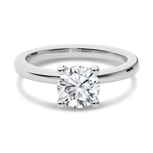 1 1/2 CT Round Diamond with Hidden Halo Lab Created Diamond Engagement Ring