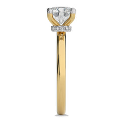 1 1/2 CT Round Diamond with Hidden Halo Natural Diamond Engagement Ring