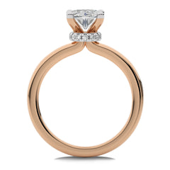 1 1/2 Oval With Hidden Halo Lab Created Diamond Engagement Ring