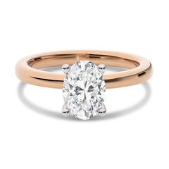 1 1/2 Oval With Hidden Halo Natural Diamond Engagement Ring