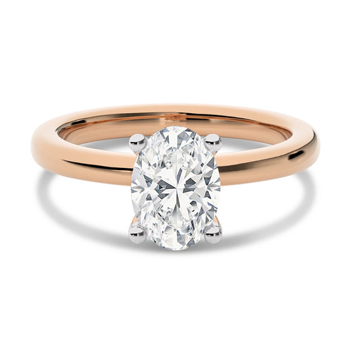 1 1/2 Oval With Hidden Halo Natural Diamond Engagement Ring