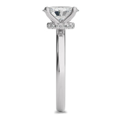 1 1/2 Oval With Hidden Halo Natural Diamond Engagement Ring