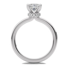 1 1/2 Oval With Hidden Halo Lab Created Diamond Engagement Ring