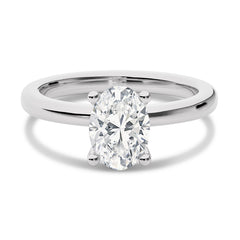 1 1/2 Oval With Hidden Halo Lab Created Diamond Engagement Ring