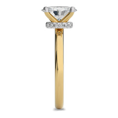 1 1/2 Oval With Hidden Halo Natural Diamond Engagement Ring