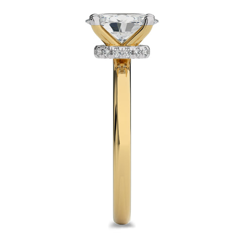 1 1/2 Oval With Hidden Halo Natural Diamond Engagement Ring