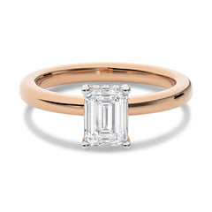 1 1/2 CT Emerald Cut With Hidden Halo Natural Diamond Engagement Ring