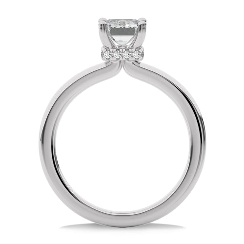 1 1/2 CT Emerald Cut With Hidden Halo Natural Diamond Engagement Ring