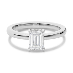 1 1/2 CT Emerald Cut With Hidden Halo Lab Created Diamond Engagement Ring