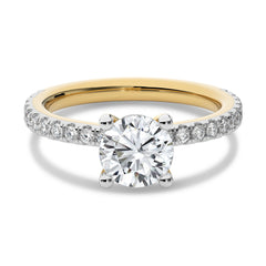 2 CT Round Hidden Halo with Studded Shank Natural Diamond Engagement Ring