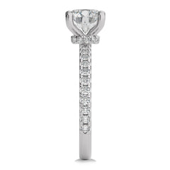 2 CT Round Hidden Halo with Studded Shank Natural Diamond Engagement Ring