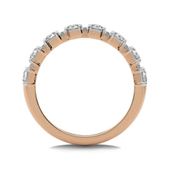 1 CT. Emerald and Round Lab Created Diamond Wedding Band