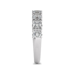 1 CT. Emerald and Round Lab Created Diamond Wedding Band