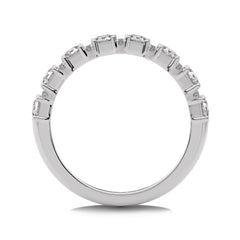 1 CT. Emerald and Round Lab Created Diamond Wedding Band