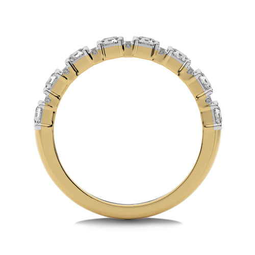 1 CT. Emerald and Round Lab Created Diamond Wedding Band