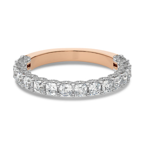 2 CT.Asscher and Round Lab Created Diamond Wedding Band