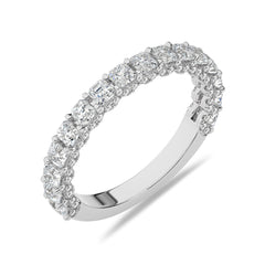 2 CT.Asscher and Round Lab Created Diamond Wedding Band