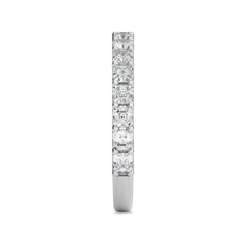 2 CT.Asscher and Round Natural Diamond Wedding Band