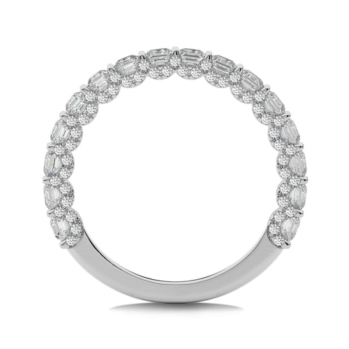 2 CT.Asscher and Round Lab Created Diamond Wedding Band