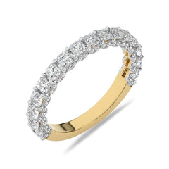 2 CT.Asscher and Round Lab Created Diamond Wedding Band