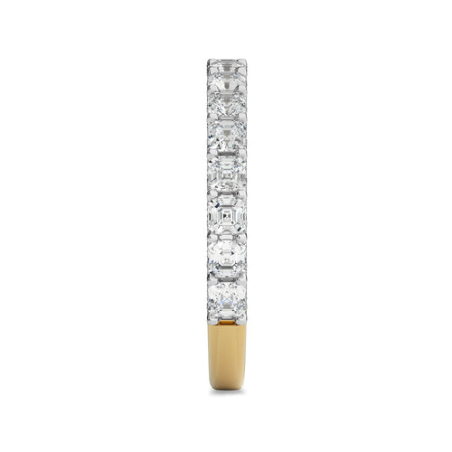 2 CT.Asscher and Round Lab Created Diamond Wedding Band