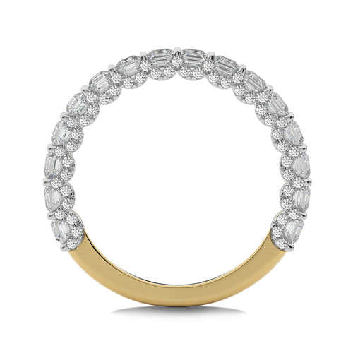 2 CT.Asscher and Round Lab Created Diamond Wedding Band