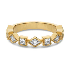 3/8 CT.Princess and Round Lab Created Diamond stackable Wedding Band