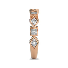 3/8 CT.Princess and Round Lab Created Diamond stackable Wedding Band