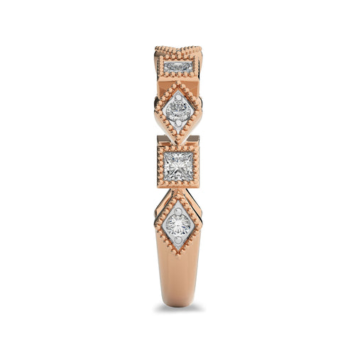 3/8 CT.Princess and Round Lab Created Diamond stackable Wedding Band