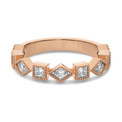 3/8 CT.Princess and Round Lab Created Diamond stackable Wedding Band