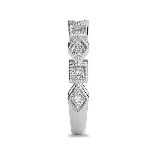 3/8 CT.Princess and Round Lab Created Diamond stackable Wedding Band