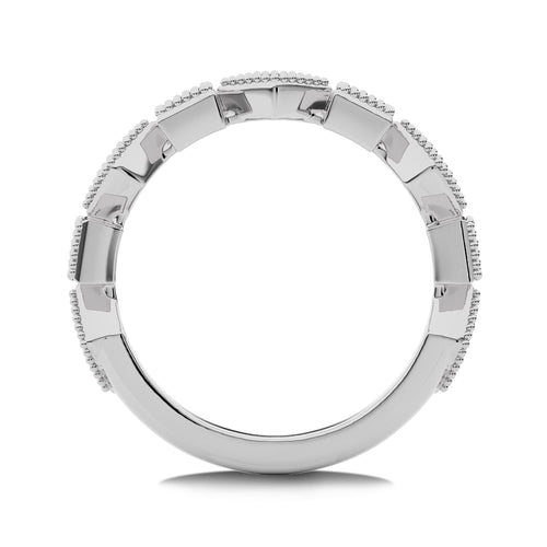 3/8 CT.Princess and Round Lab Created Diamond stackable Wedding Band