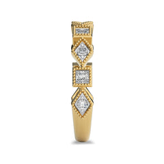 3/8 CT.Princess and Round Lab Created Diamond stackable Wedding Band